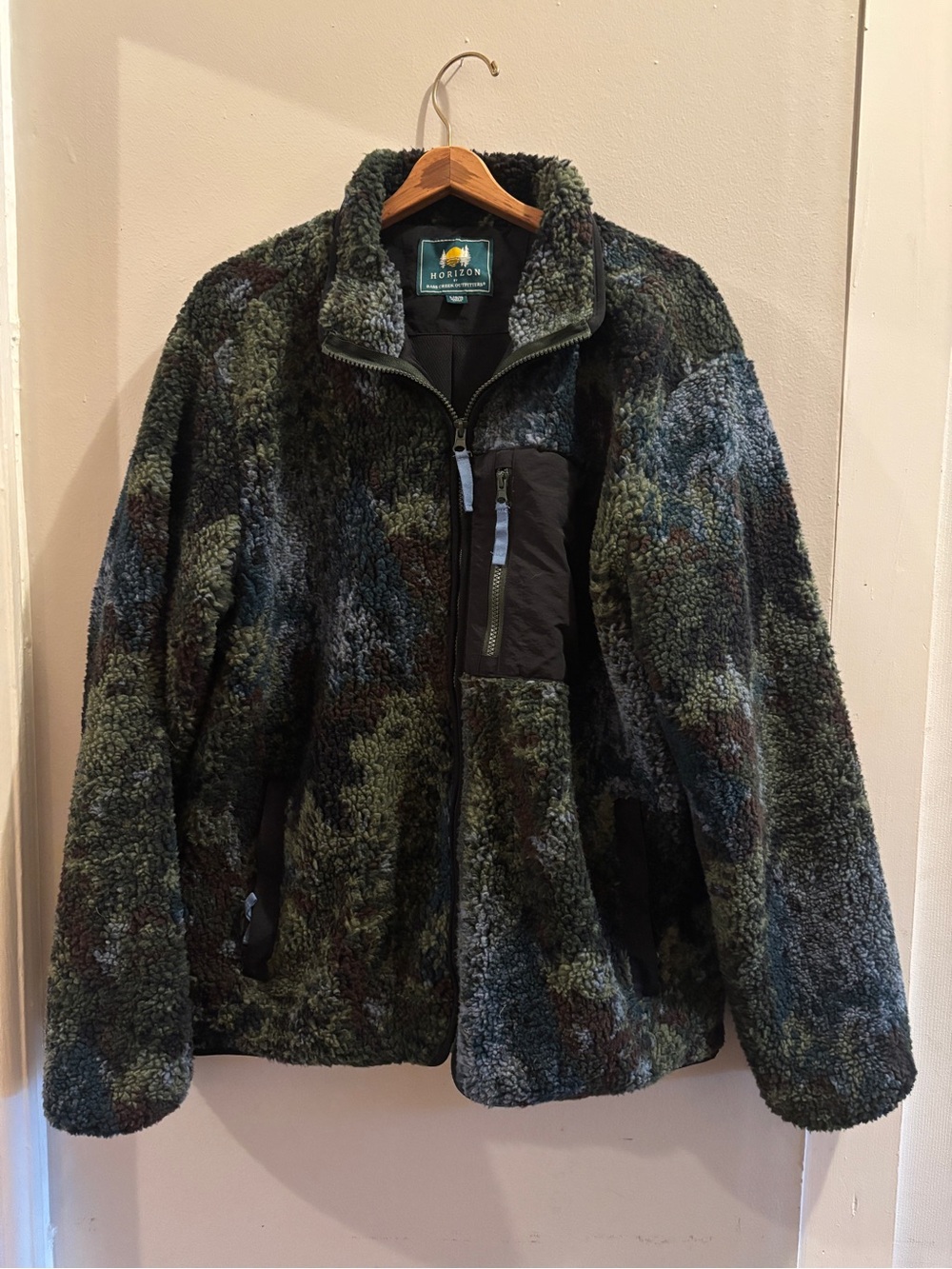 Camo Forest Sherpa Fleece Jacket - Horizon Bass Creek Outfitters Size L